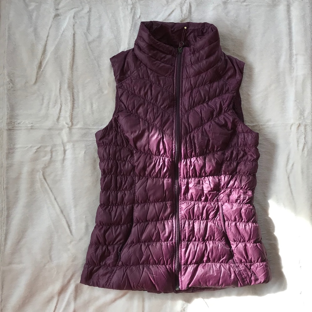 Athleta Lightweight Down Vest in Plum